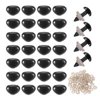 FüR Puppen, 50 StüCk 7Mm Realistische Sicherheitsnase, Schwarz