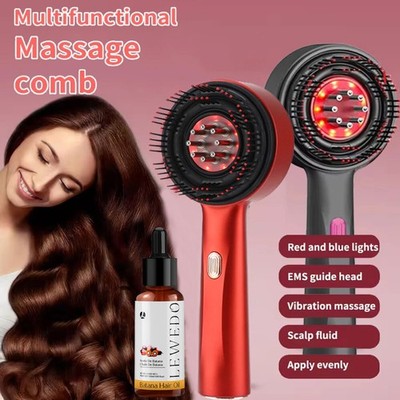 3 In 1 Red Light Scalp Massager Comb Brush & 50ml Hair Growth Oil Anti-Hair Loss