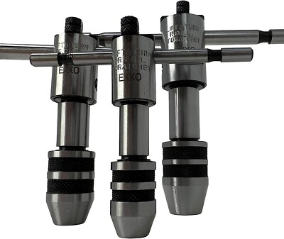 EXXO TOOLS 3PC Wrench Set - Adjustable Ratchet Tap Wrench Kit #0069
