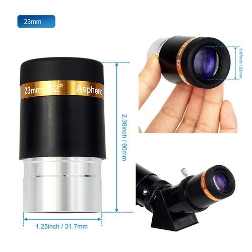 62 ° aspheric eyepiece 4mm 10mm 23mm for telescope planetary observation - Picture 11 of 14