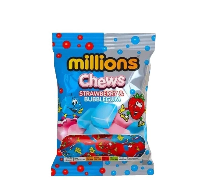 Millions Chunky Chews Strawberry Bubblegum 120g eBay