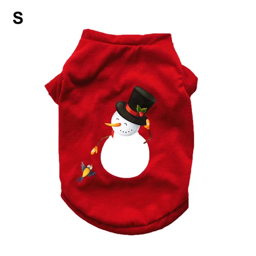 Christmas Red Pet Clothes Puppy Dog Jumper Small Yorkie Chihuahua Cat T-shirts🌸 - Picture 13 of 81