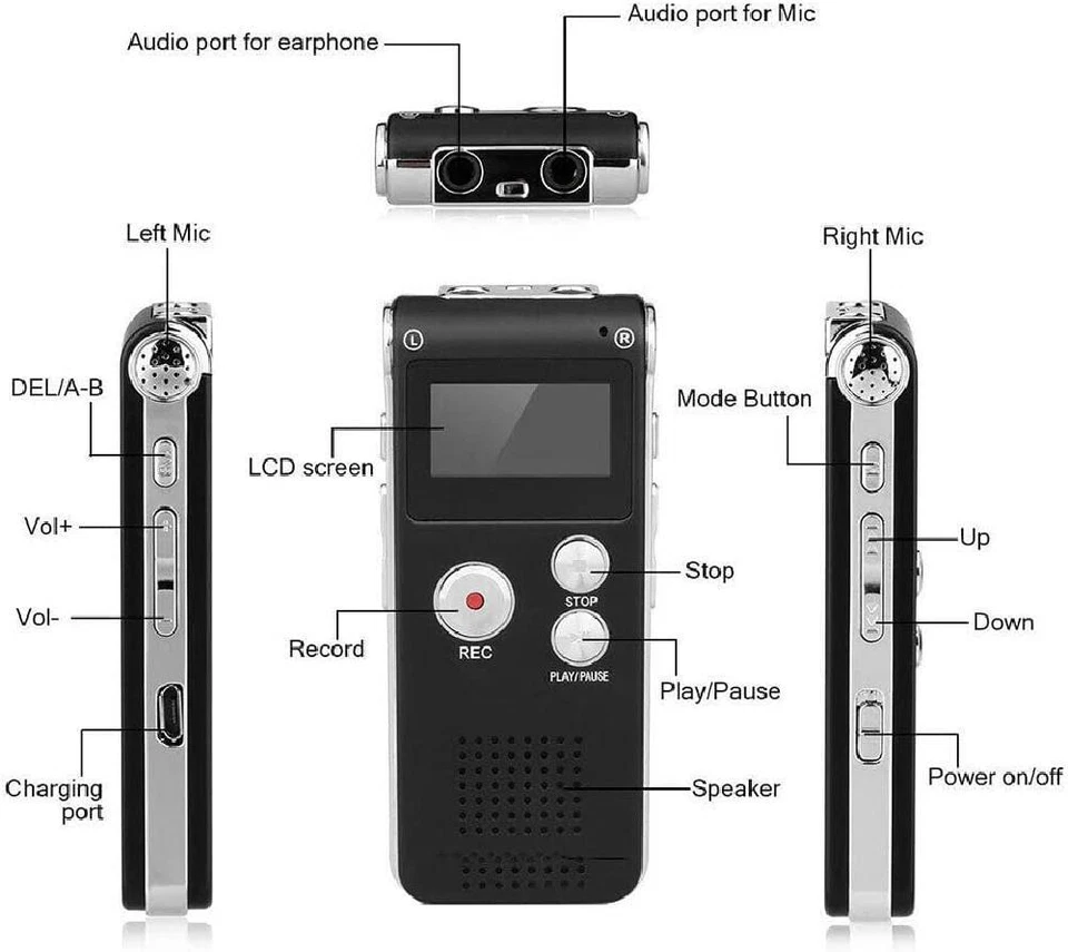 Paranormal Ghost Hunting Equipment Digital EVP Voice Activated Recorder USB 8GB - Image 3 of 4