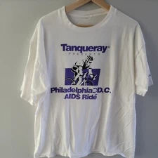 Vintage Tanqueray AIDS Ride Philadelphia to DC Single Stitch Shirt Cut Tag XL