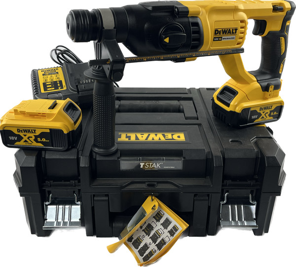Dewalt 18V 2X 5.0Ah Akku Kombihammer DCH133P2 Bohrhammer Hammer DCH133NT 2,6J-image