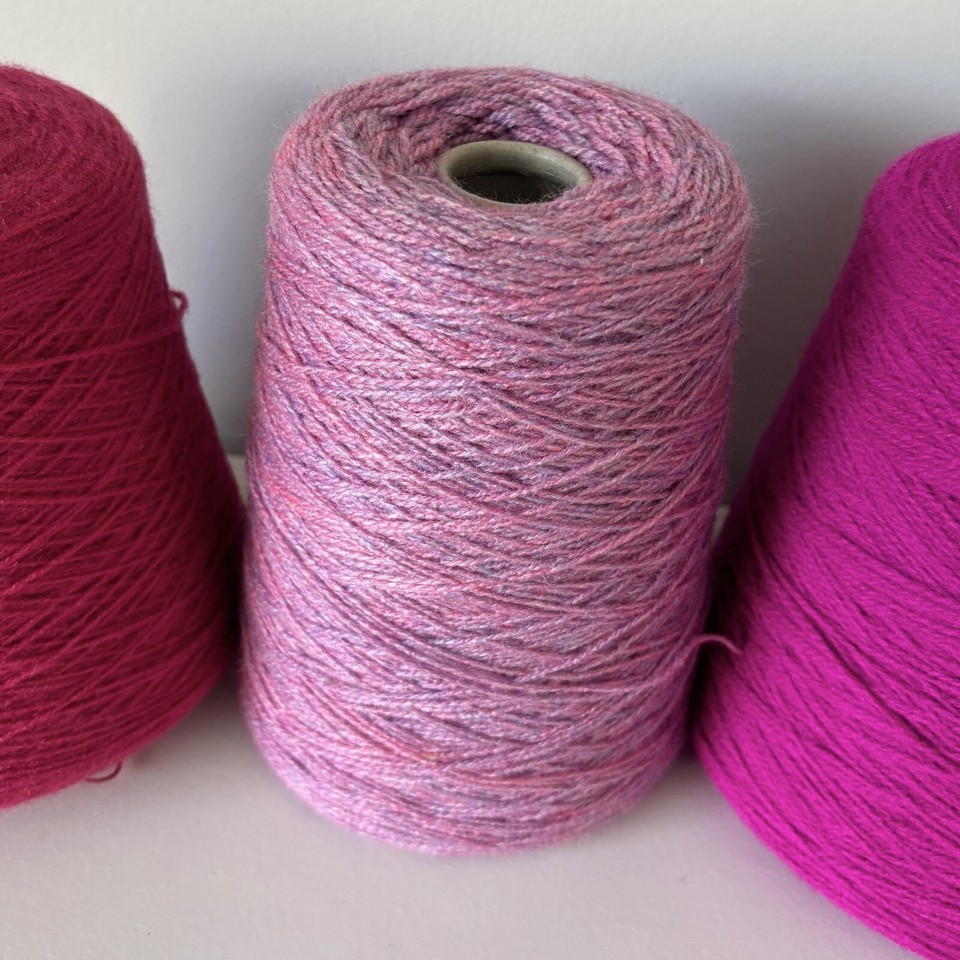 X3 Machine Knitting Yarn Bundle Joblot Mixed Batch 1.4kg Mixed Colours