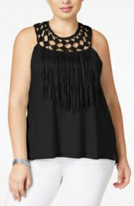 black crochet tank top