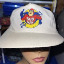 Rare Vtg Bud Man Snap Back Hat Made In The USA