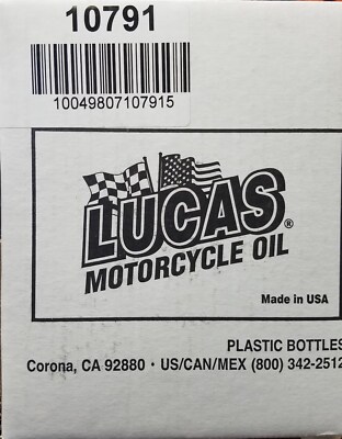 Lucas 10791 Synthetic 75W140 V-Twin Gear Oil; Case of 6 - 1 Quart