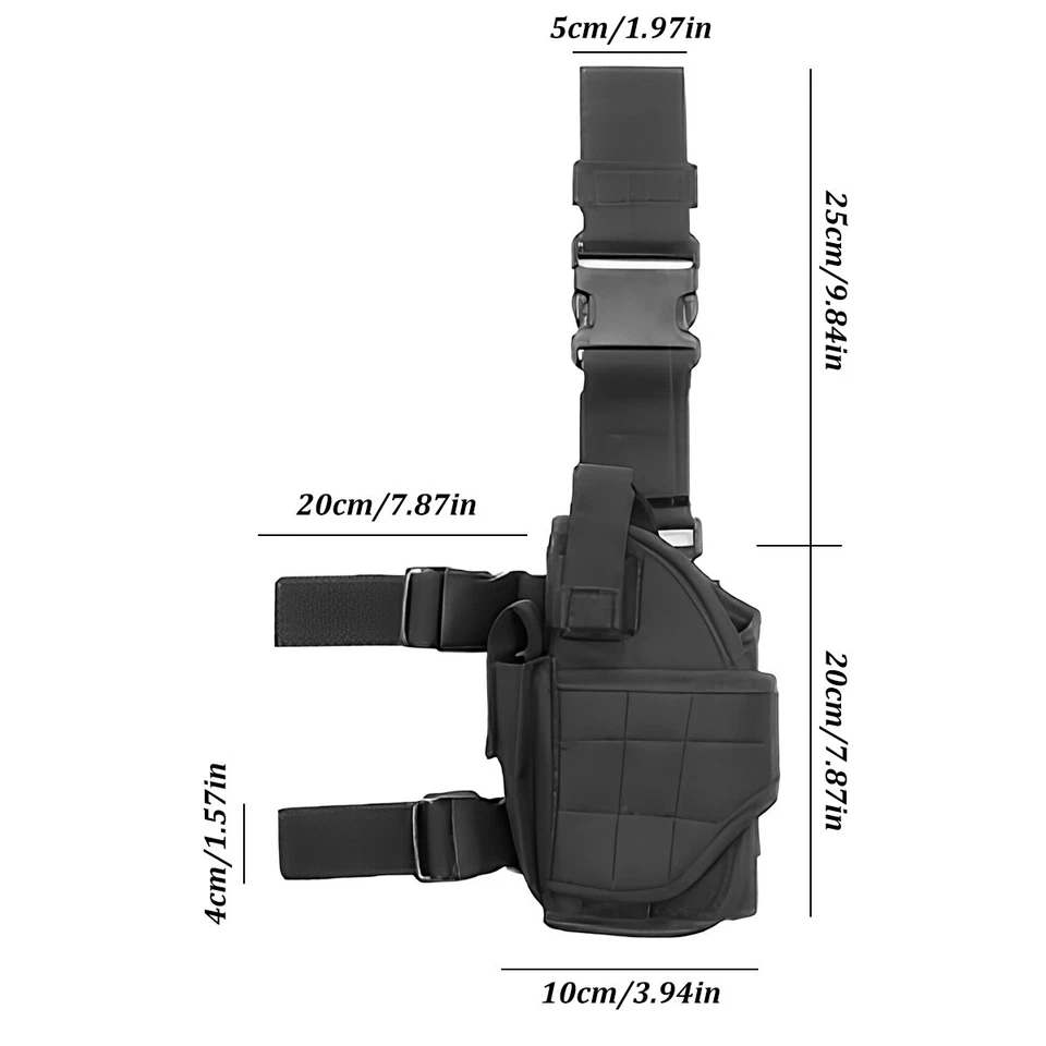 Tactical Adjustable Pistol Gun Drop Leg Thigh Holster with Mag Pouch Right Hand - Image 2 of 4