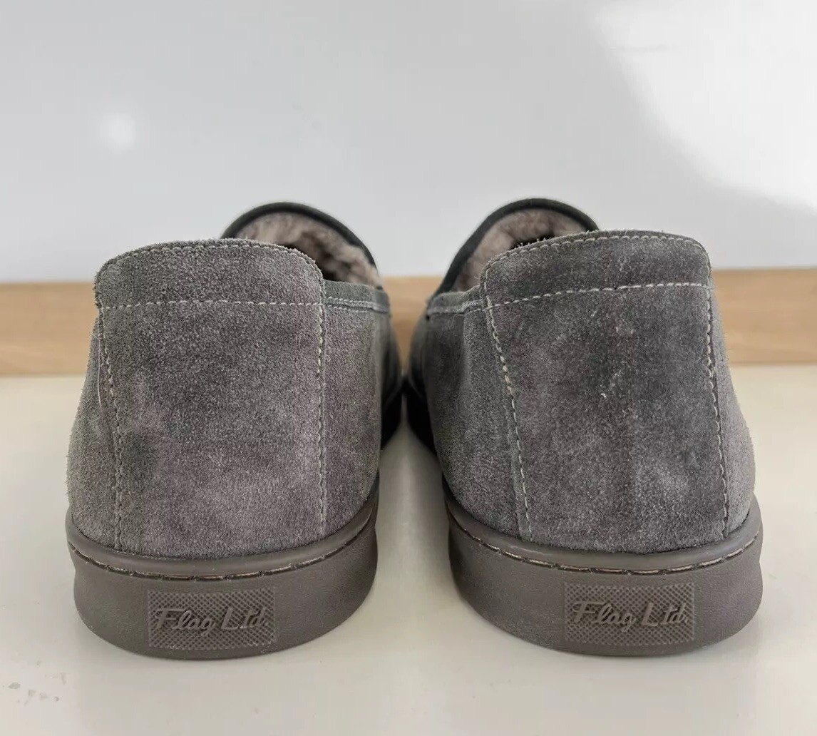 SAOLA Flag LTD Boardwalk Shearling Mocassino Suola Rigida Ciabatta Uomo Taglia 12