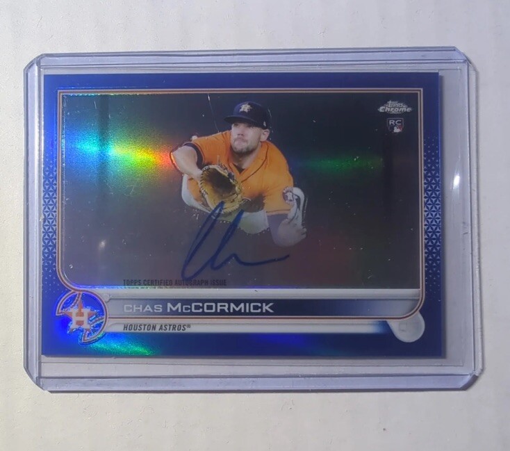 2022 Topps Chrome Chas McCormick Blue Refractor Rookie Auto #/150 #RA-CM Houston