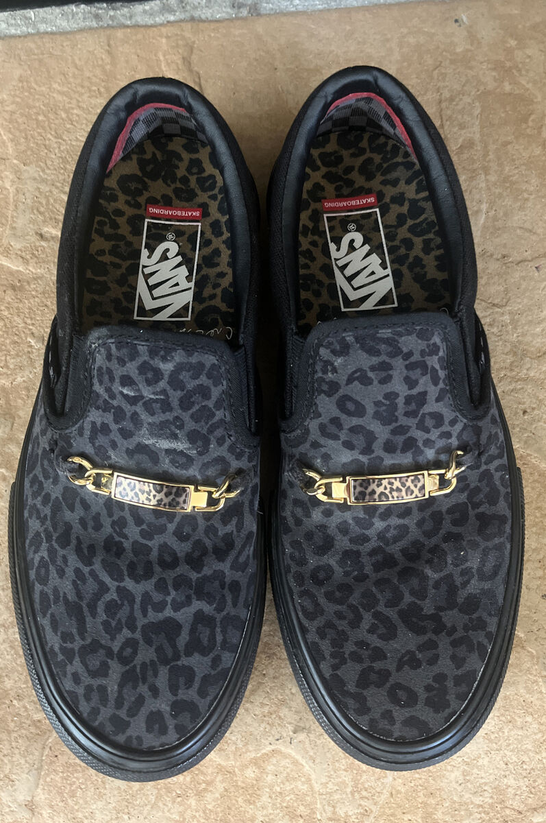 VANS SKATE SLIP-ON CHER Strawberry Gray Leopard Sneakers VANS SKATE SLIP-ON CHER Strawberry Gray Leopard Sneakers