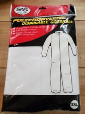 Polypropylene Disposable Crew Zipper Front Coveralls 3XL 6485 SAS Safety
