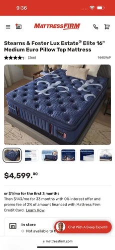 Lux Estate Sterns And Foster Queen Pillow Top