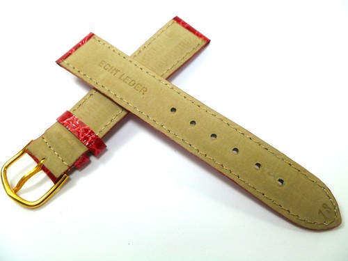 18 mm ROT UHRENARMBAND KROKOPRÄGUNG UHRENBAND LEDER 1891 - Bild 2 von 2