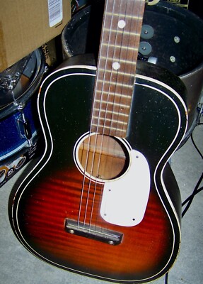 Harmony Made Silvertone H604 Parlor Guitar Red Burst 1960's | eBay
