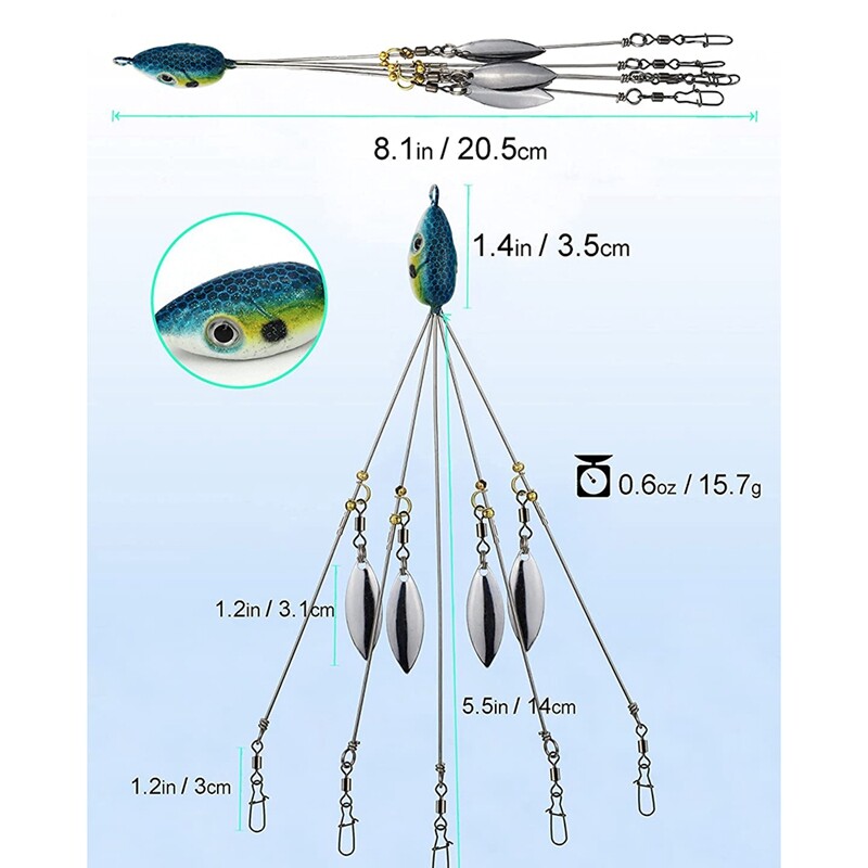 Umbrella Rigs for Bass Stripers Fishing, Freshwater Fishing3815 eBay