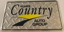 Kunes Country Auto Group Dealership Booster License Plate 