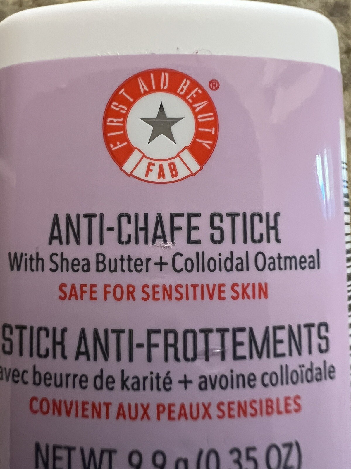 First Aid Beauty FAB Anti Chafe Stick Shea Butter Colloidal Oatmeal .35