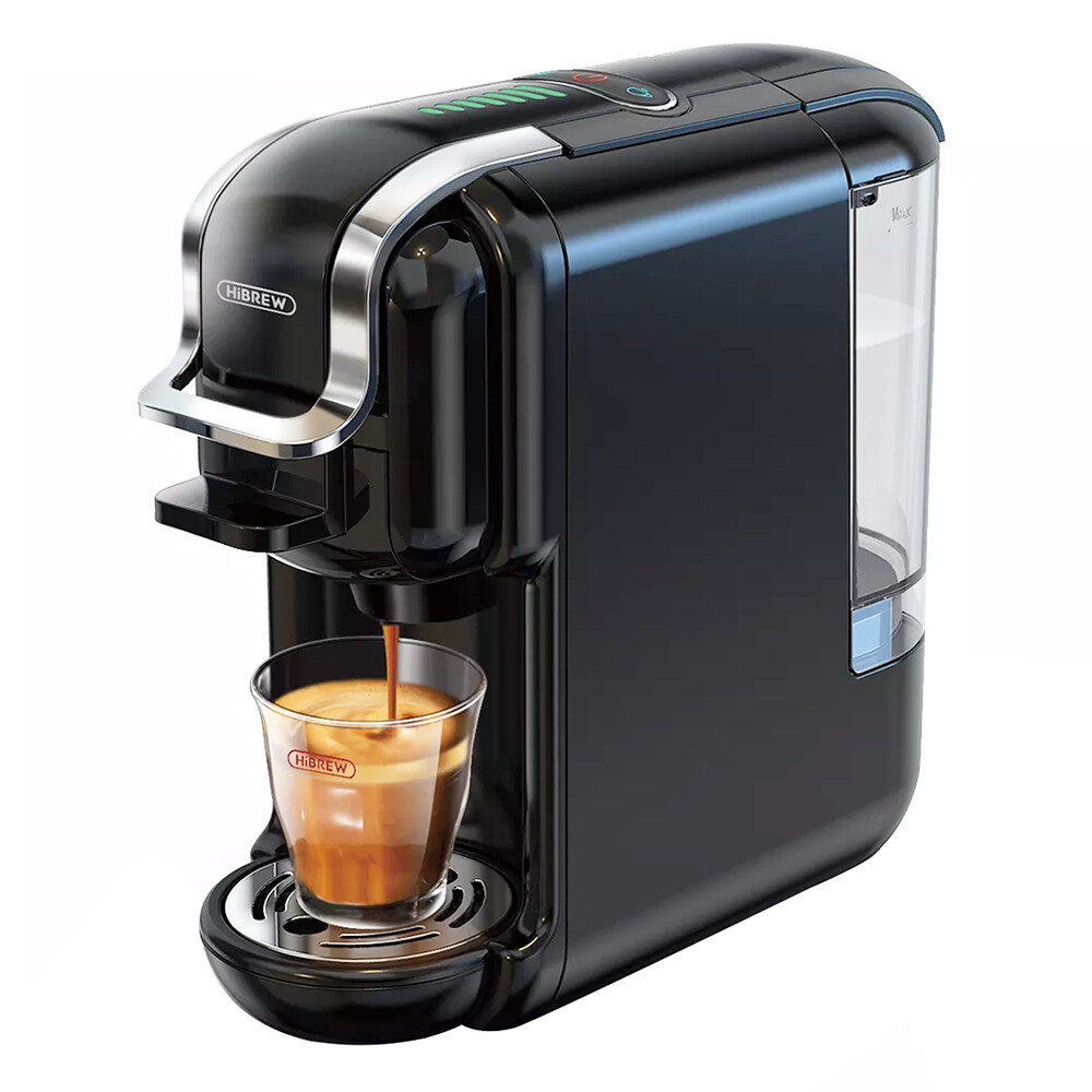 HiBREW H2B 5-in-1-Kaffeemaschine mit Wasserstandslinie, 19-Bar-Heiß-/Kalt-Kapsel