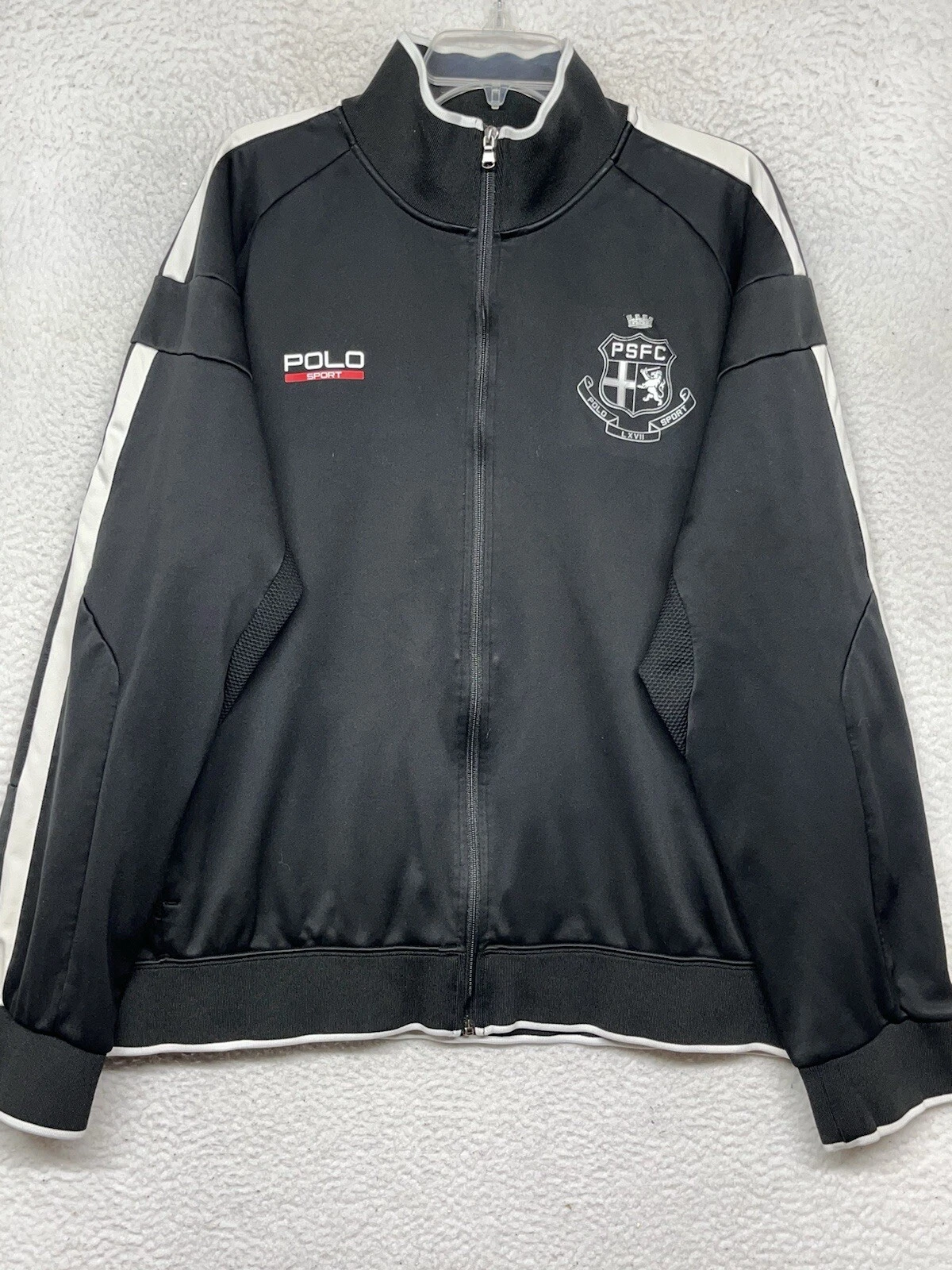 Polo Sport Performance Track Jacket Mens XXL Black Full Zip PSFC Football Club