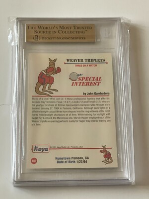 1991 Kayo Boxing 183 WEAVER Triplets FLOYD Lloyd TROY Mike