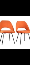 Knoll International Orange Sarrinen Upholstered Side Chairs