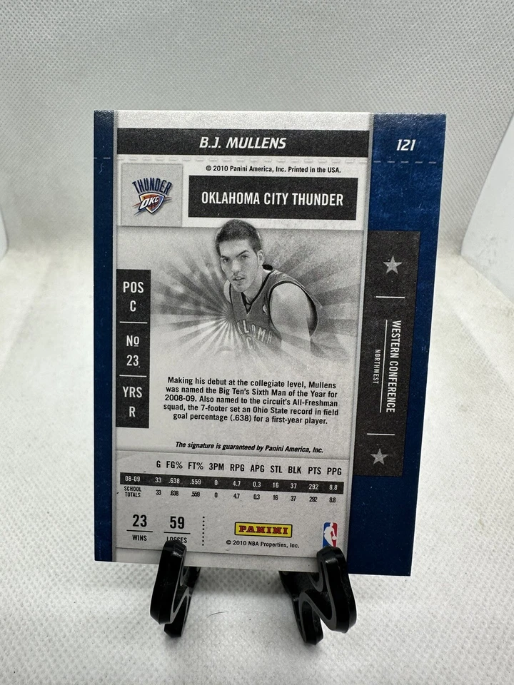 2010 Contenders Rookie Ticket Bj Mullens No 121 Auto - Image 2 of 2