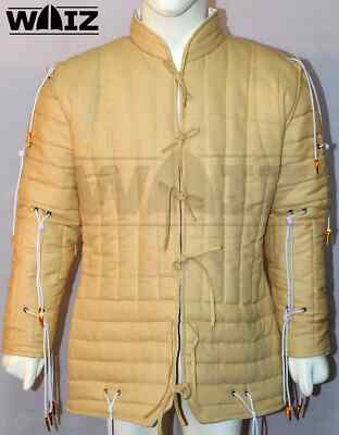 Medieval Jacket Viking Camel Color Gambeson Renaissance Coat For Armor Clothing