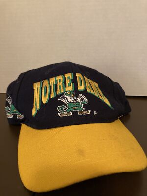 Vintage Notre Dame Snapback Hat Cap Irish Blockhead