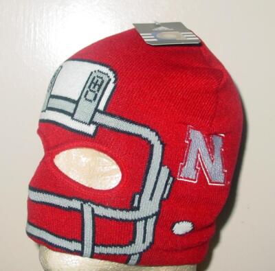 Nebraska Cornhuskers Adidas Youth Knit Helmet Facemask Beanie Hat Costume S15