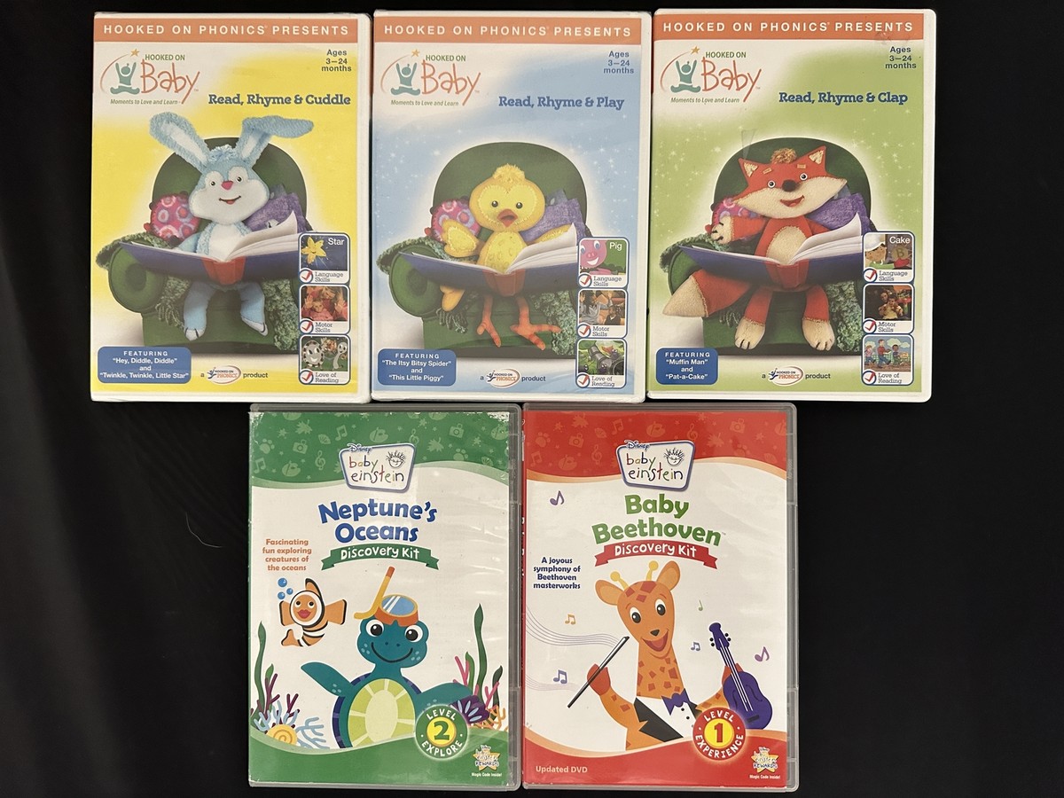Lot Of 5 Dvds Hooked On Baby Read Rhyme Cuddle Play Clap