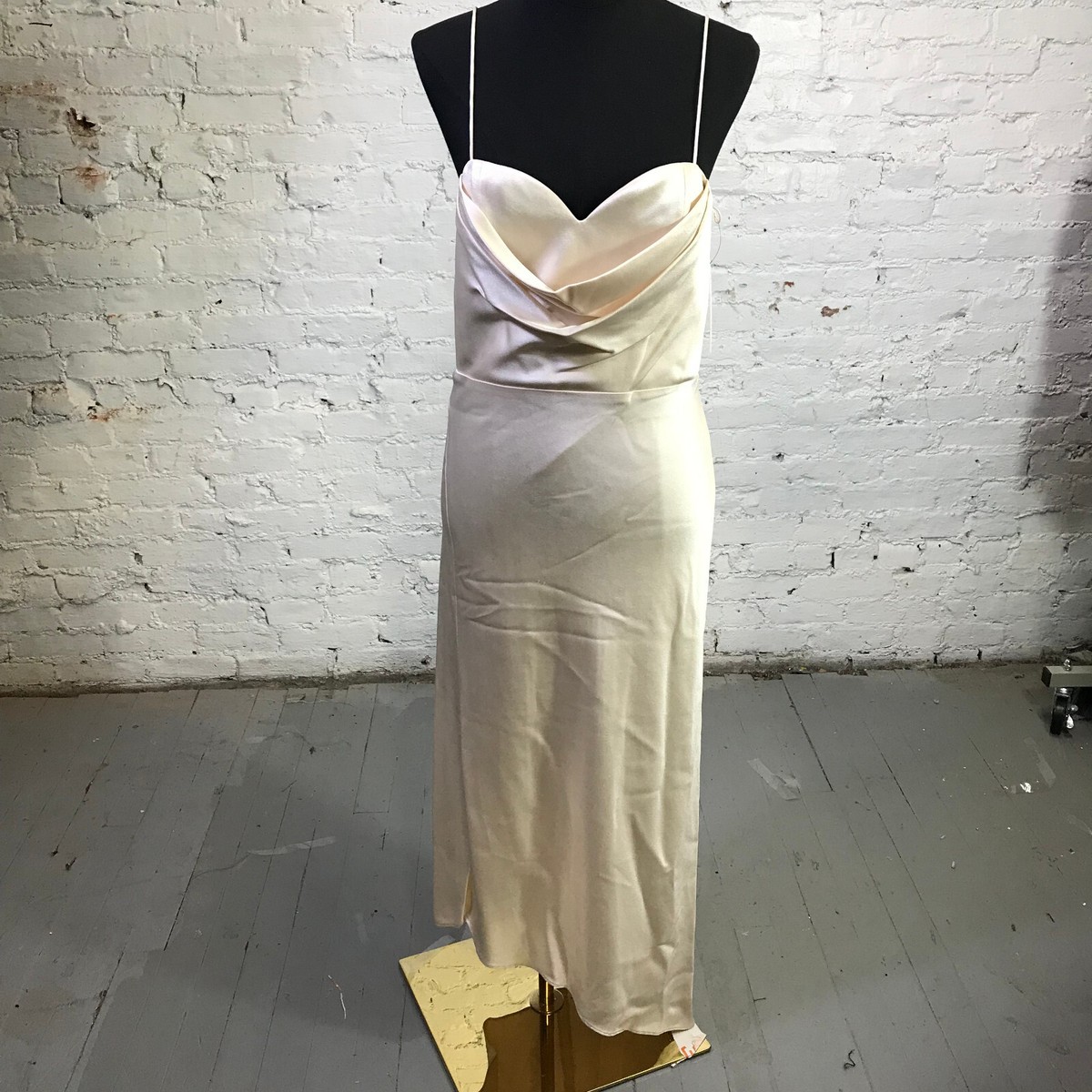 Alice + Olivia Dress Womens 10 Kiyoko Champagne Sweetheart Cowl Neck $ 495  ssad | eBay