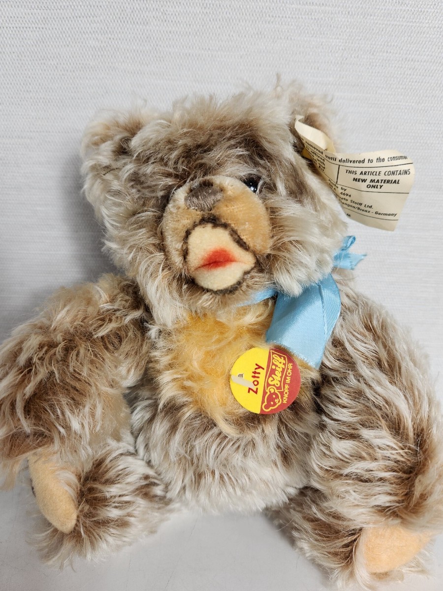 Steiff Zotty Signed Open Mouth 10” Teddy Bear Brown Austria Button