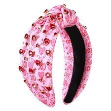 Valentine  s Day Headband for Women Beaded Heart Headbands Embellished Jeweled...