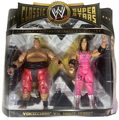 WWE Classic Superstars Yokozuna Vs. Bret Hitman Hart Action Figure Set NEW 2008