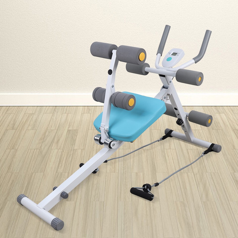 Commercial Abdominal Exercise Machine - Foldable Side Shaper With Curved Track, 1200 Lb Capacity, Includes Weights