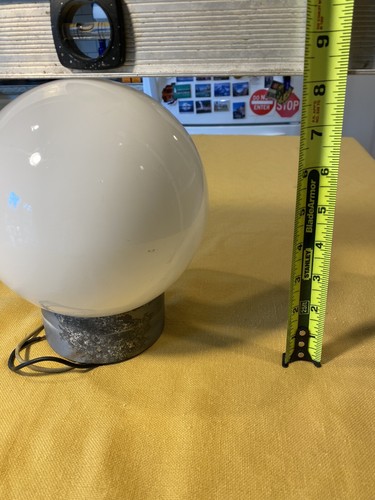 Vintage MCM Mid Century Modern Light Fixture Thick White Glass Globe 7” - Picture 3 of 16
