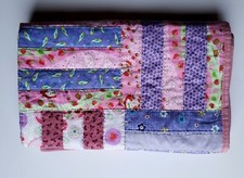 Unique Hand Stitched Baby Quilt Multicolor Paisley Patchwork Child Crib Blanket