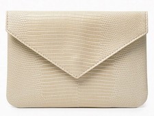 Ipsy August 2021 Glam Bag Nude Beige Faux Reptile Cosmetic Makeup Bag Only 