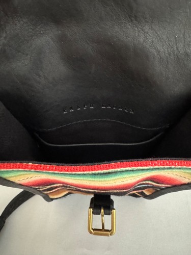 Ralph Lauren Hand Woven Southwestern Crossbody Wool /Leather Bag NWT - Picture 5 of 7