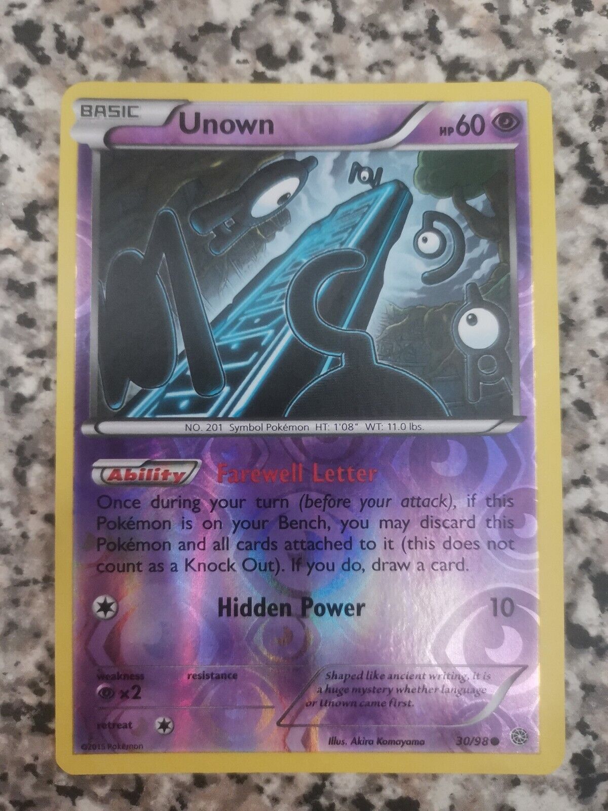 Unown X 71/132 Diamond & Pearl Uncommon Reverse Holo Pokemon Card Near