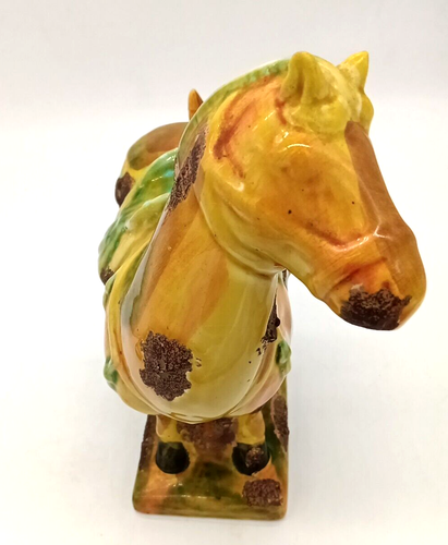 Vintage chinesischer Stil Tang Dynastie Terrakotta Keramik 11" Krieg Pferd Statue - Bild 6 von 12