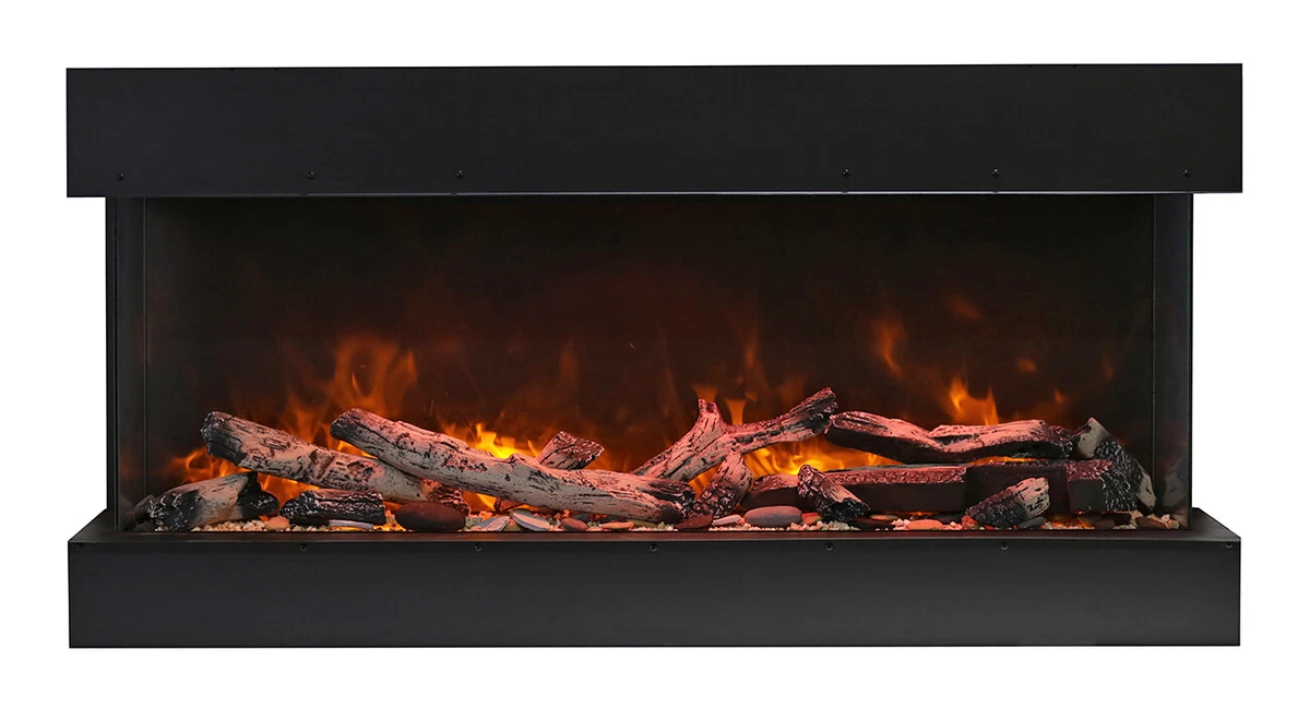 Amantii 60u0026#034; TRU View Deep 3 Sided Electric Fireplace, Remote, Choice  of Log Set 182849000899 | eBay