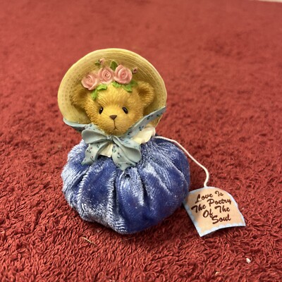 2001 Cherished Teddies #873403 Blue Spring Bonnet Figurine