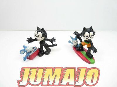 FIG51 lot of 2 PVC comics Spain figurines: FELIX LE CHAT surf + suitcase