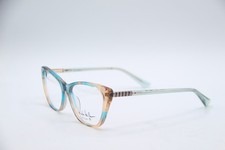 NEW NICOLE MILLER RESORT CASSIS C02 CLEAR BLUE BRN AUTHENTIC EYEGLASSES 52-15