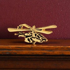 AH-64 Apache Helicopter Lapel Hat Pin – Gold Tone Army Aviation Attack Chopper