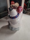 Coca-cola Pearlescent Cookie Jar With Snowman Opening A Bottle Of Coke — photo 8